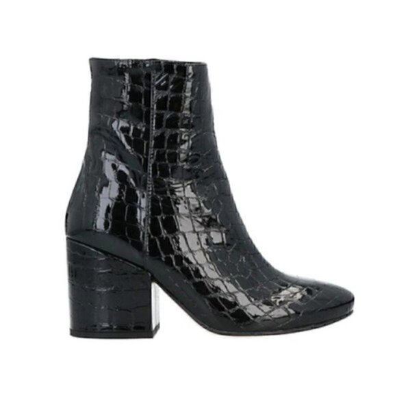 ANKLE BOOTS BLACK PATENT LEATHER - Picture 1 of 13